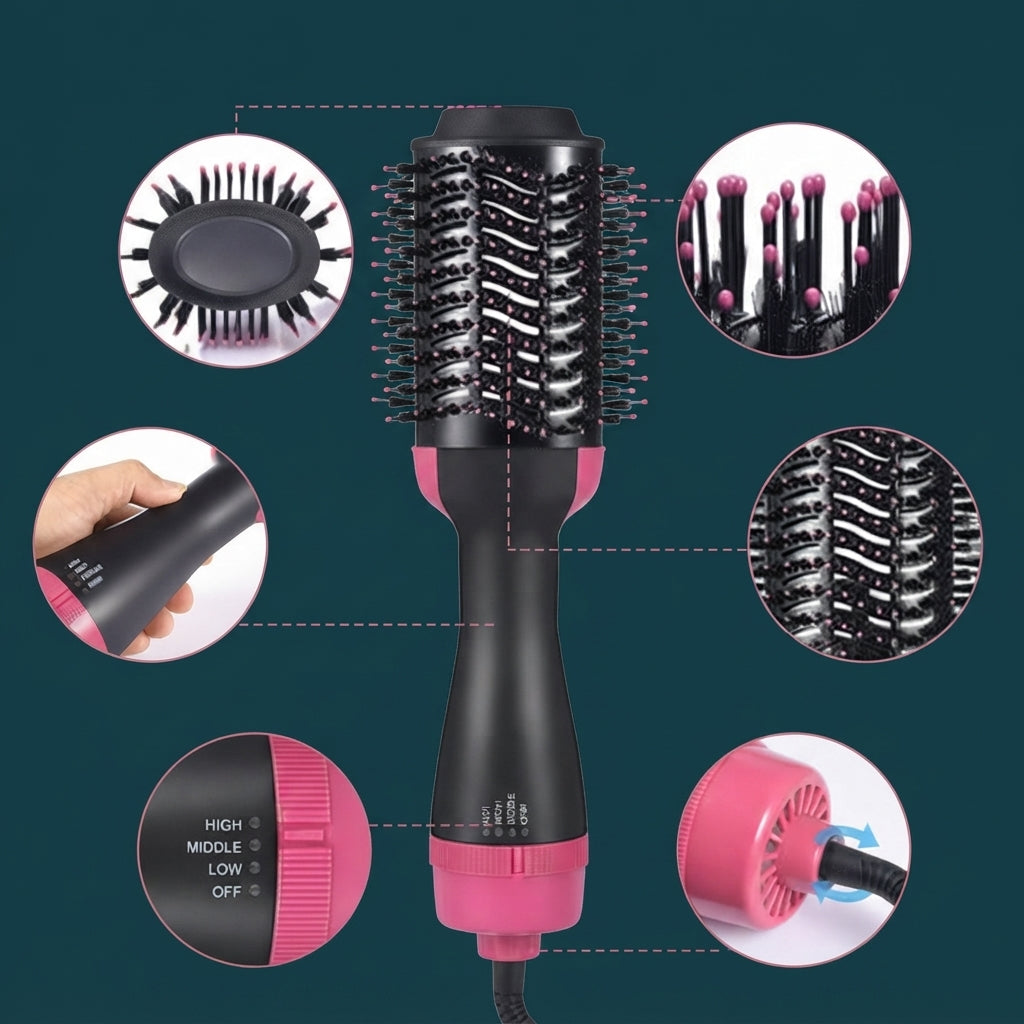 One Step Hot Air Hair Dryer and Volumizer Styling Brush