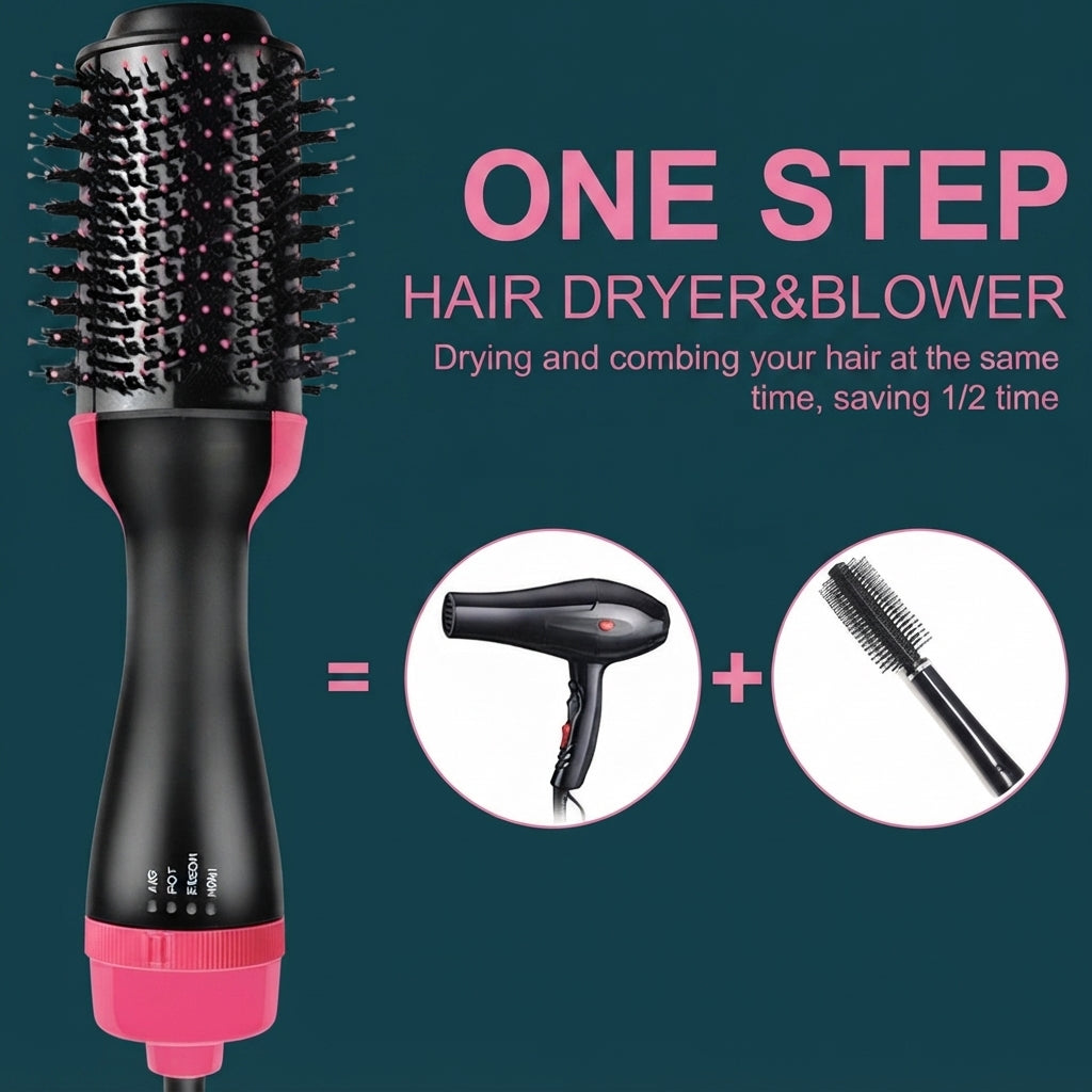 One Step Hot Air Hair Dryer and Volumizer Styling Brush